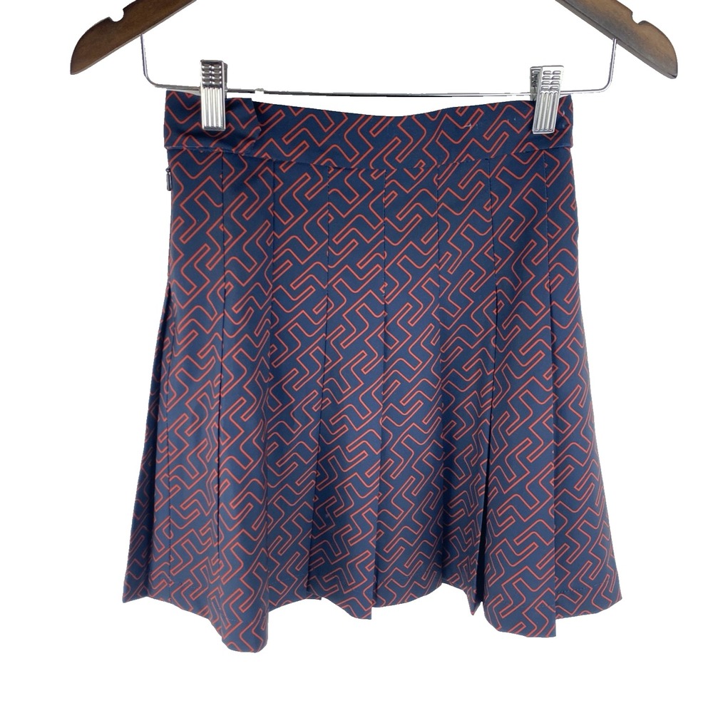 J. Lindeberg Womens Adina Print Golf Skirt Pleated Mini XS Logo Athletic